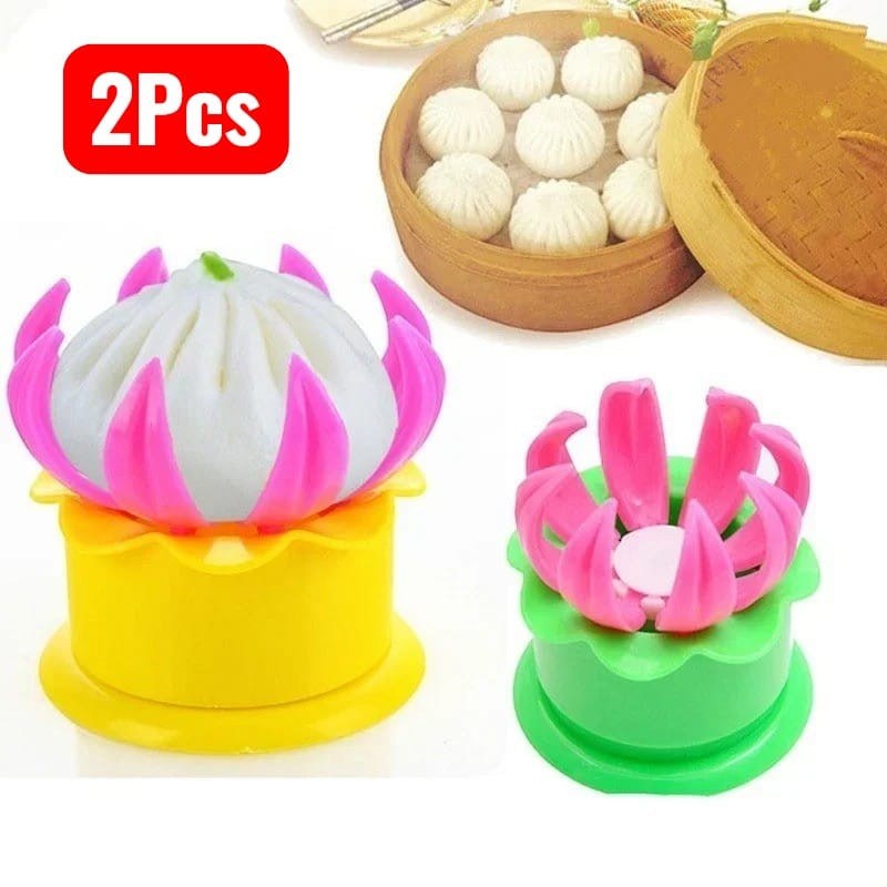 2Pcs Dumpling & Baozi Making Mold – Flower Shaped Momo, Bao Bun & Dumpling Maker