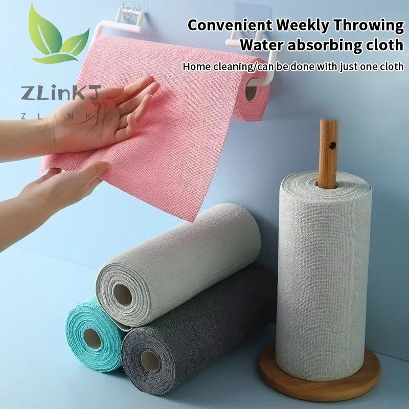 Reusable Microfiber Cleaning Cloth Roll – Greaseproof Quick-Drying Kitchen Dish Towels