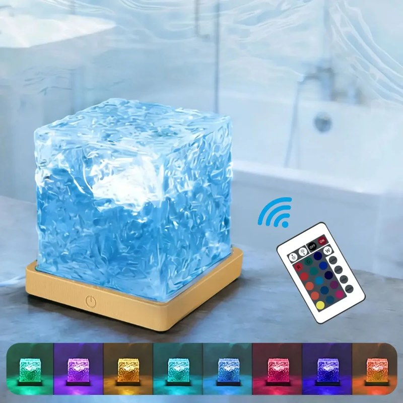 16 Color RGB Water Ripple Lamp with Remote | Rotating Dynamic Shadow Atmosphere Light-000961