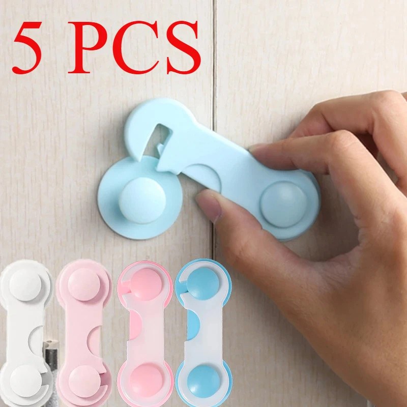 5Pcs Baby Proof Safety Locks – Childproof Cabinet, Drawer, Door & Refrigerator Locks